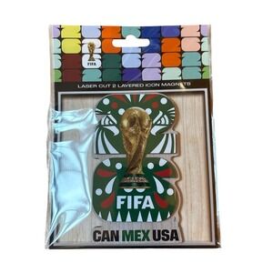 FIFA World Cup 2026 Magnet Unisex Green Laser‎ Cut Icon Souvenir SIZE OS